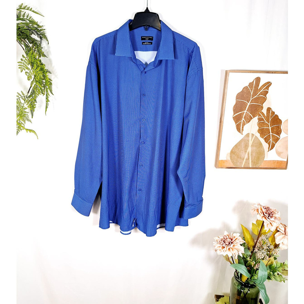 Shaquille O'Neal Big Fit Men's Button-Up Long-Sleeved Shirt XL Stretch